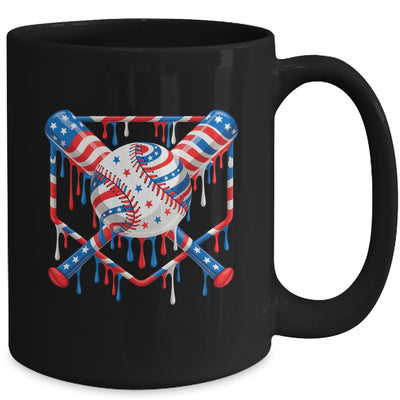 Baseball Drip American Flag Boys Girl Kids 4th Of July Mug | teecentury