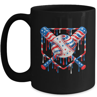 Baseball Drip American Flag Boys Girl Kids 4th Of July Mug | teecentury