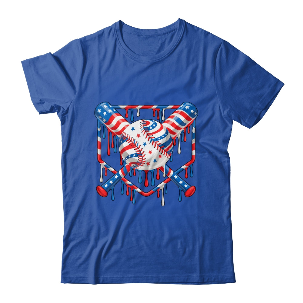 Baseball Drip American Flag Boys Girl Kids 4th Of July Shirt & Hoodie | teecentury