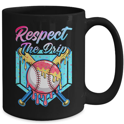 Baseball Drip Boys Home Plate Youth Sports Respect The Drip Mug | teecentury