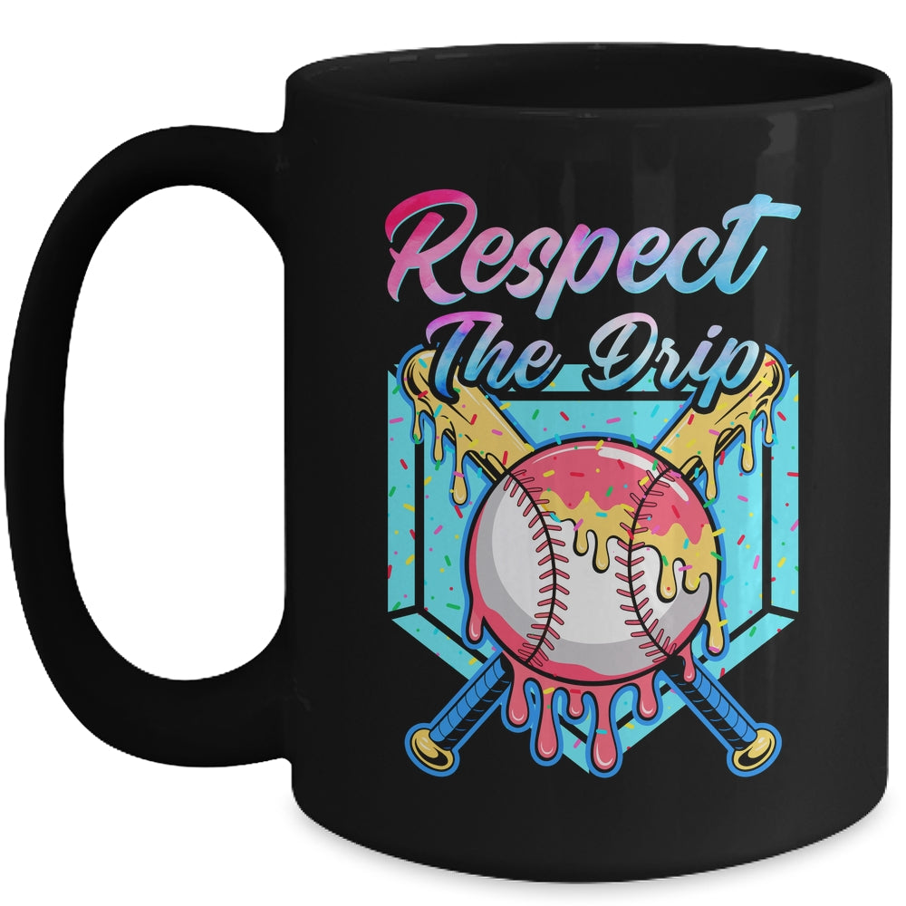 Baseball Drip Boys Home Plate Youth Sports Respect The Drip Mug | teecentury