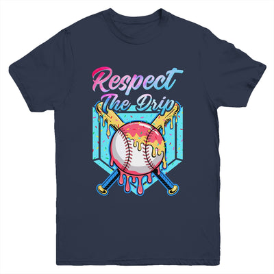 Baseball Drip Boys Home Plate Youth Sports Respect The Drip Youth Shirt | teecentury