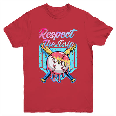 Baseball Drip Boys Home Plate Youth Sports Respect The Drip Youth Shirt | teecentury