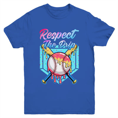 Baseball Drip Boys Home Plate Youth Sports Respect The Drip Youth Shirt | teecentury