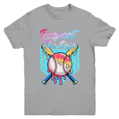 Baseball Drip Boys Home Plate Youth Sports Respect The Drip Youth Shirt | teecentury