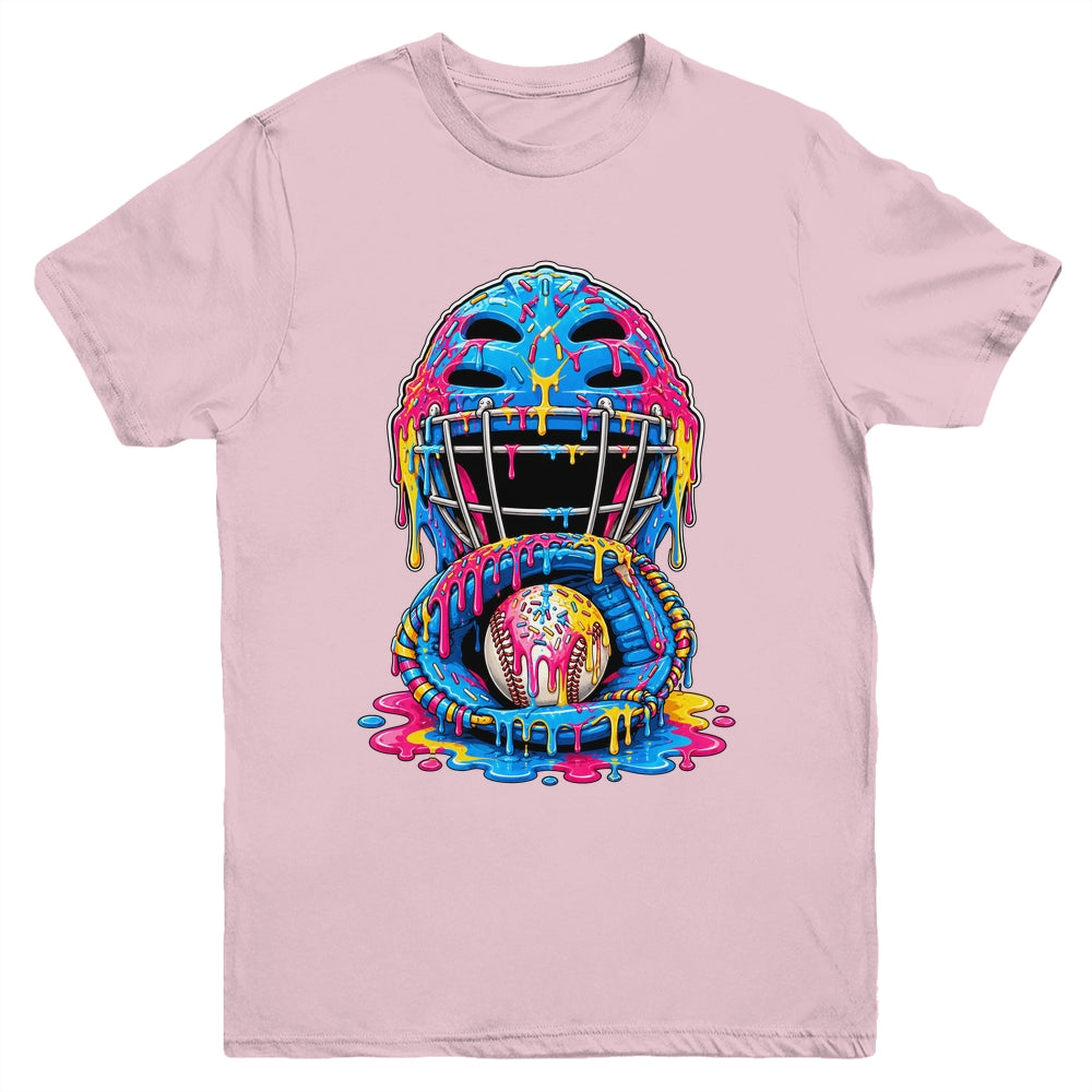 Baseball Drip Catcher Boys Ice Cream Kids Baseball Lovers Youth Shirt | teecentury