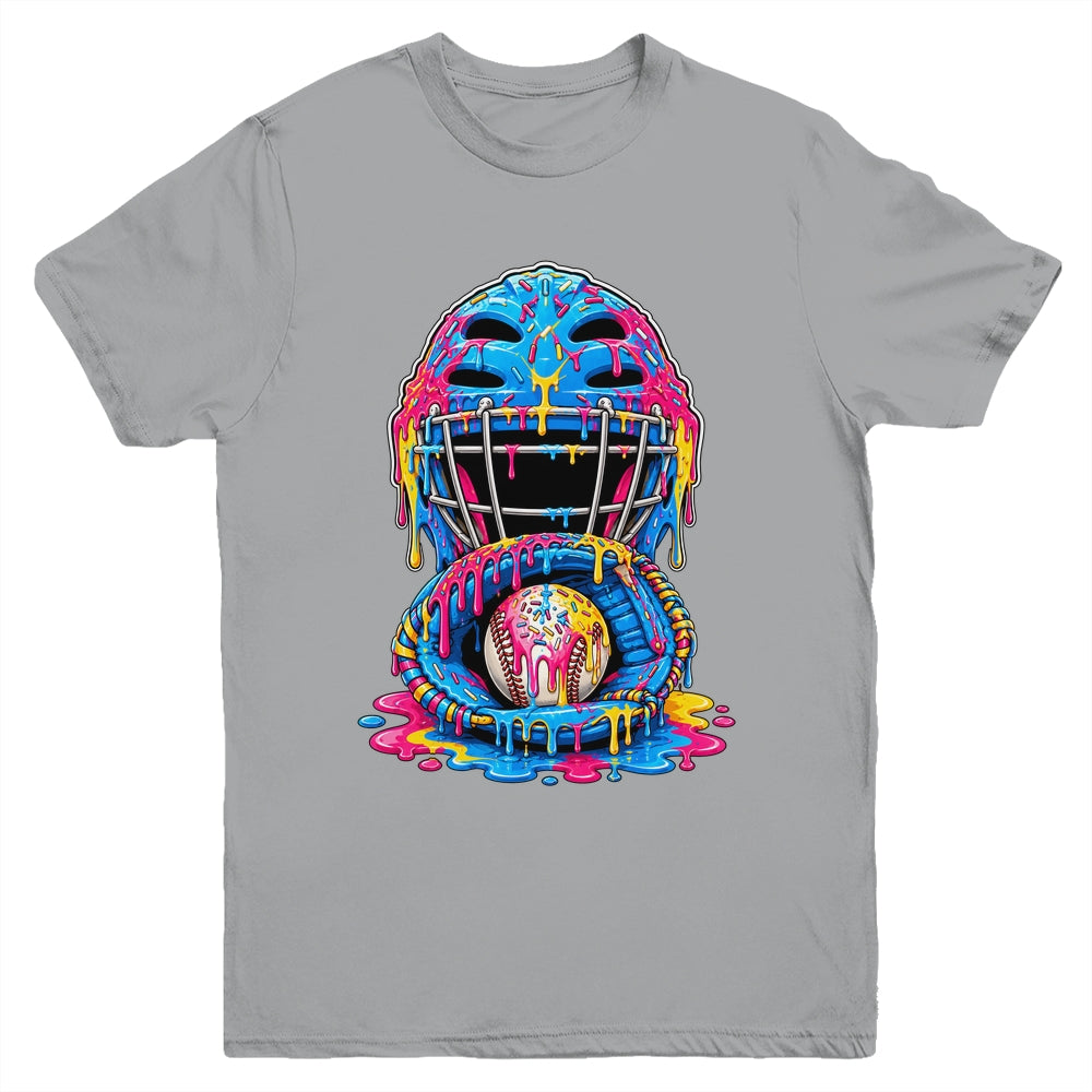 Baseball Drip Catcher Boys Ice Cream Kids Baseball Lovers Youth Shirt | teecentury
