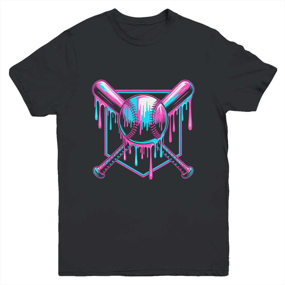 Baseball Drip For Boys Ice Cream Drip Youth Boys Baseball Youth Shirt | teecentury