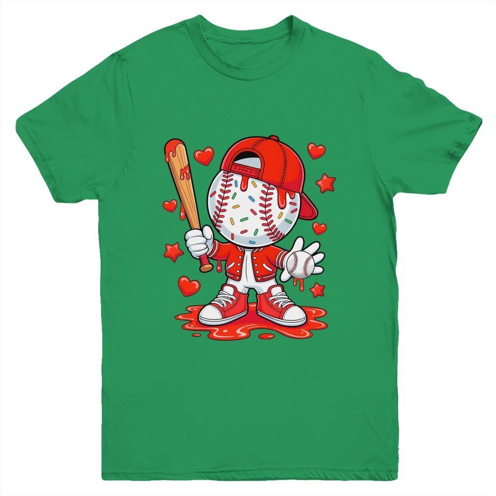 Baseball Drip Icecream Youth Boy Kids Valentine Youth Shirt | teecentury