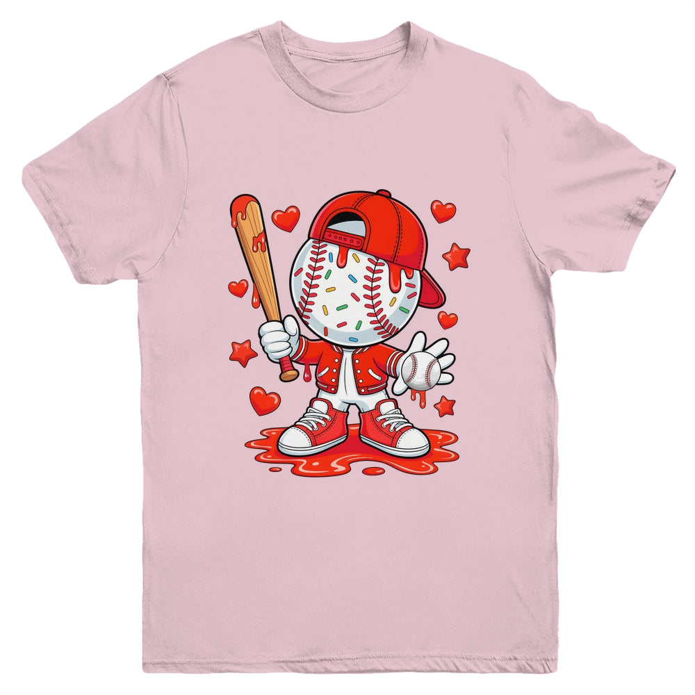 Baseball Drip Icecream Youth Boy Kids Valentine Youth Shirt | teecentury