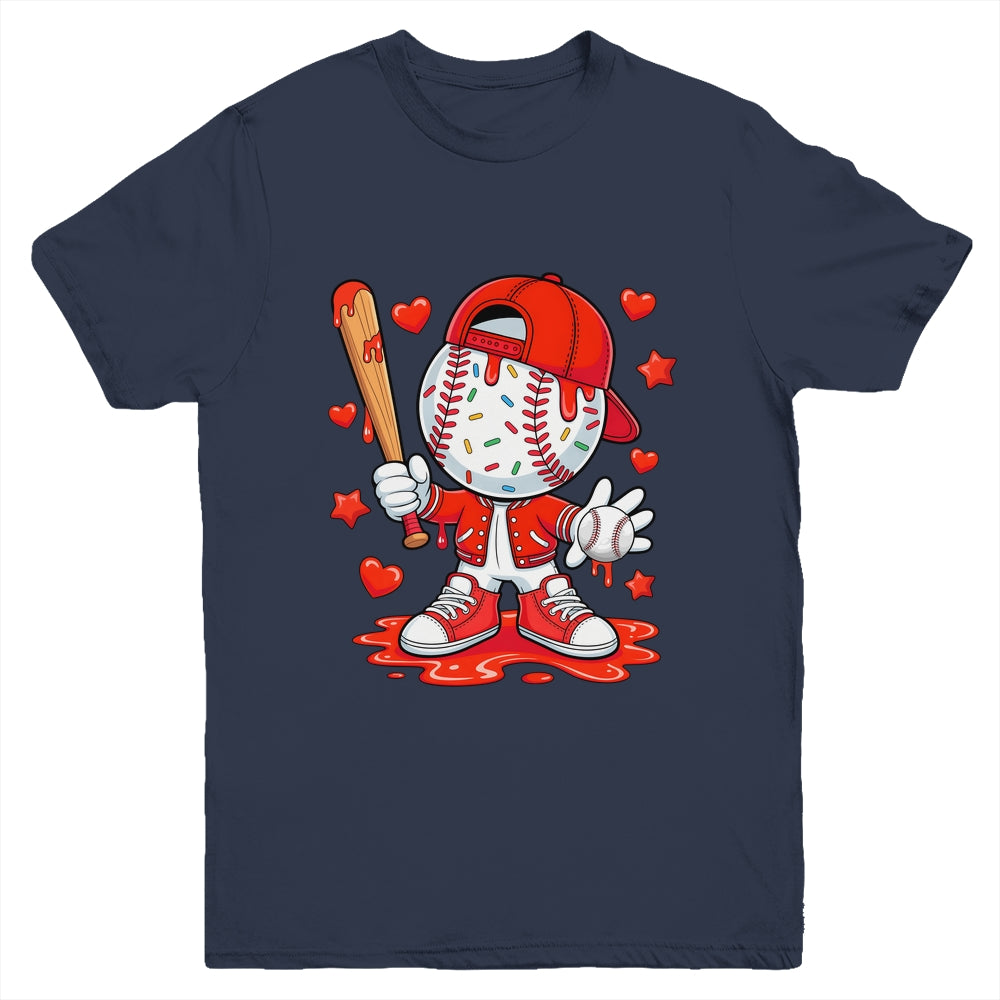 Baseball Drip Icecream Youth Boy Kids Valentine Youth Shirt | teecentury