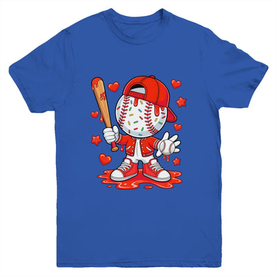 Baseball Drip Icecream Youth Boy Kids Valentine Youth Shirt | teecentury