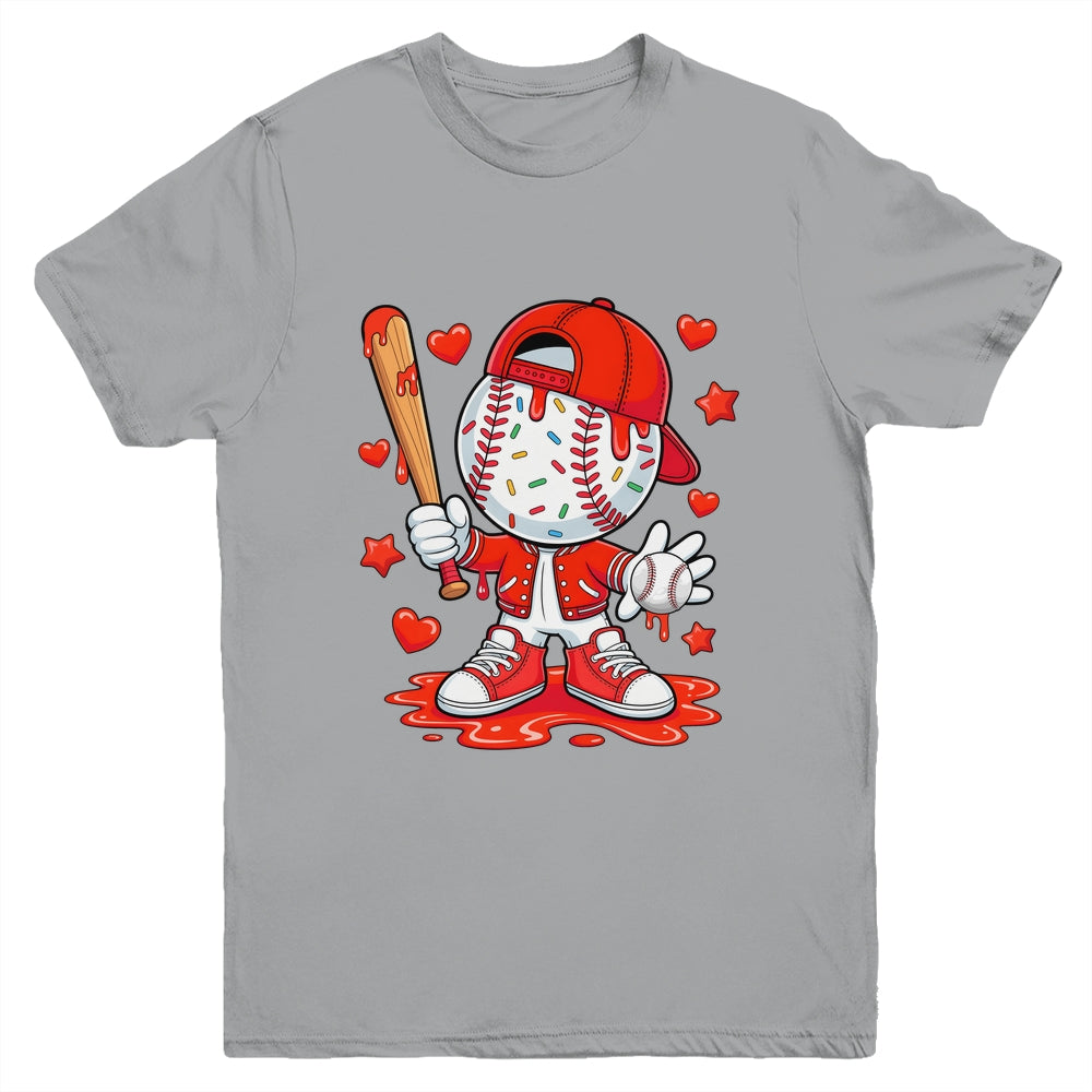 Baseball Drip Icecream Youth Boy Kids Valentine Youth Shirt | teecentury