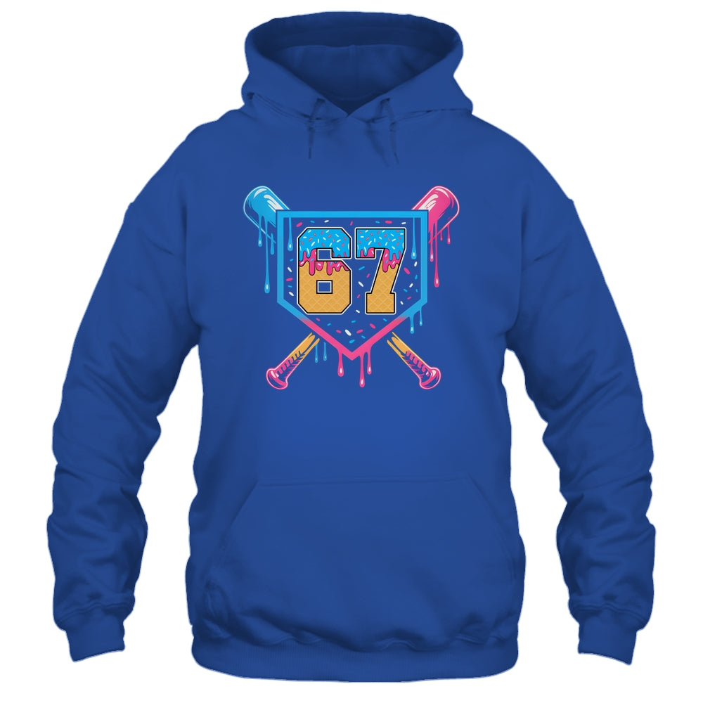 Baseball Drip Number 67 Player Or 67th Birthday Shirt & Tank Top | teecentury
