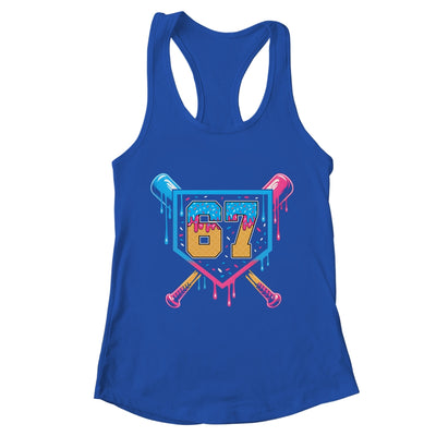 Baseball Drip Number 67 Player Or 67th Birthday Shirt & Tank Top | teecentury