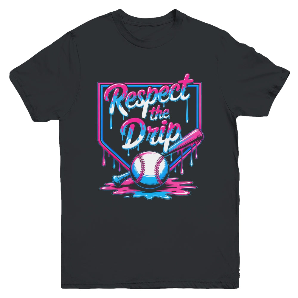 Baseball For Boys Ice Cream Drip Youth Respect The Drip Youth Shirt | teecentury