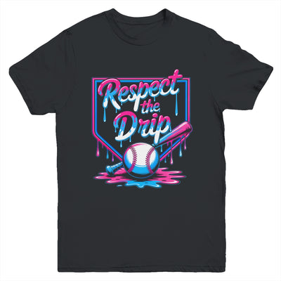 Baseball For Boys Ice Cream Drip Youth Respect The Drip Youth Shirt | teecentury