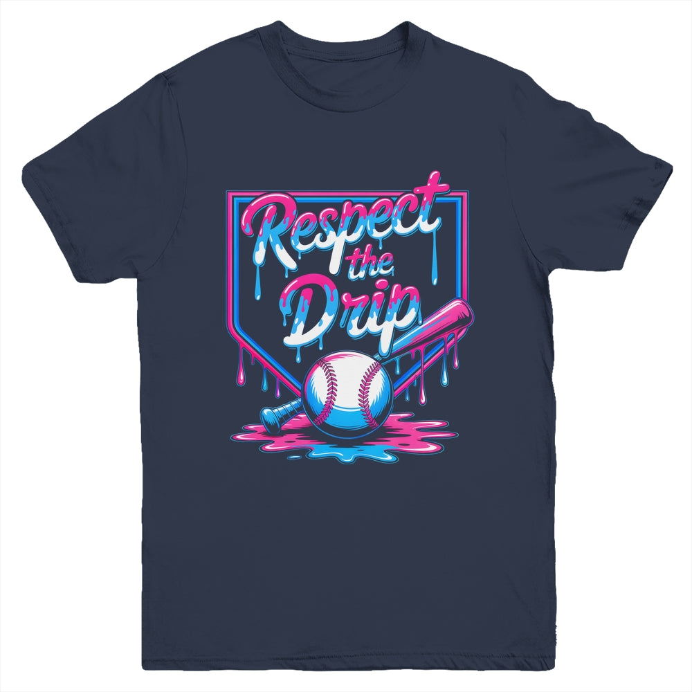 Baseball For Boys Ice Cream Drip Youth Respect The Drip Youth Shirt | teecentury