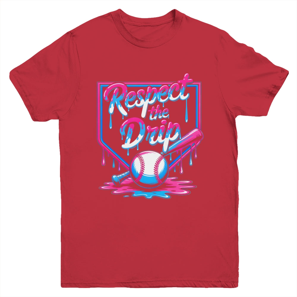 Baseball For Boys Ice Cream Drip Youth Respect The Drip Youth Shirt | teecentury