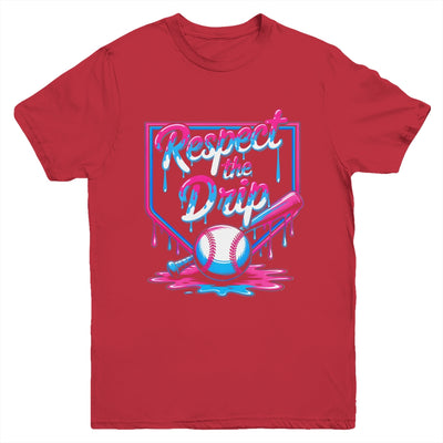 Baseball For Boys Ice Cream Drip Youth Respect The Drip Youth Shirt | teecentury