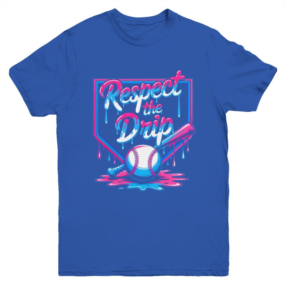 Baseball For Boys Ice Cream Drip Youth Respect The Drip Youth Shirt | teecentury