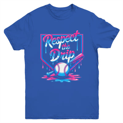 Baseball For Boys Ice Cream Drip Youth Respect The Drip Youth Shirt | teecentury