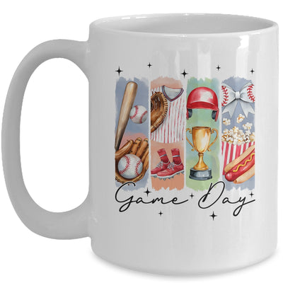 Baseball Game Day Coquette Bow Baseball Mama Mom Cheer Mug | teecentury