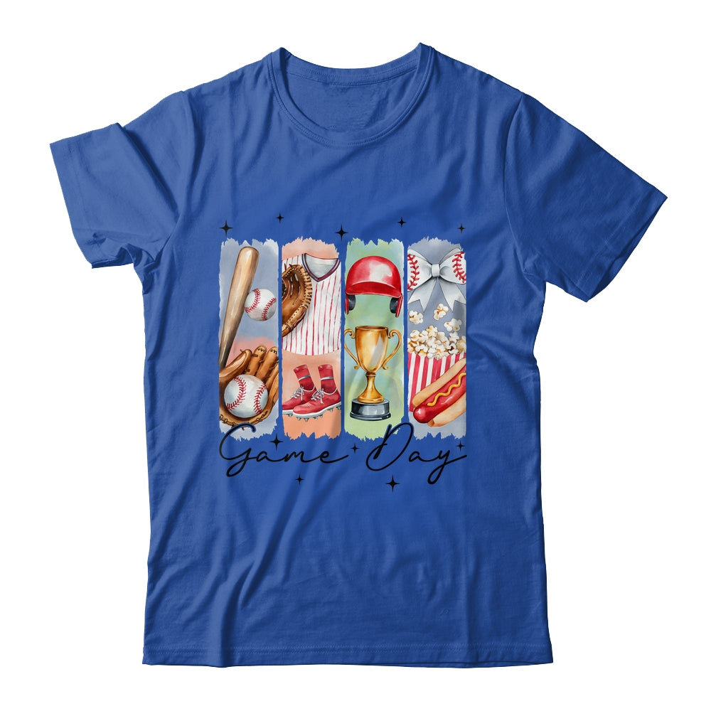 Baseball Game Day Coquette Bow Baseball Mama Mom Cheer Shirt & Tank Top | teecentury