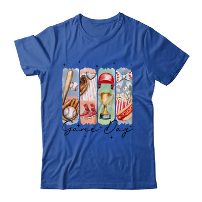 Baseball Game Day Coquette Bow Baseball Mama Mom Cheer Shirt & Tank Top | teecentury