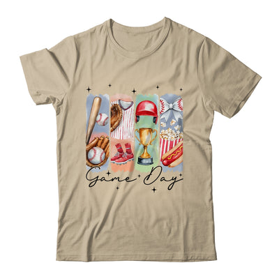 Baseball Game Day Coquette Bow Baseball Mama Mom Cheer Shirt & Tank Top | teecentury