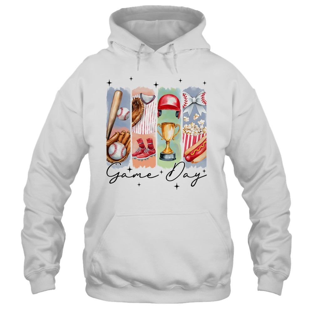 Baseball Game Day Coquette Bow Baseball Mama Mom Cheer Shirt & Tank Top | teecentury