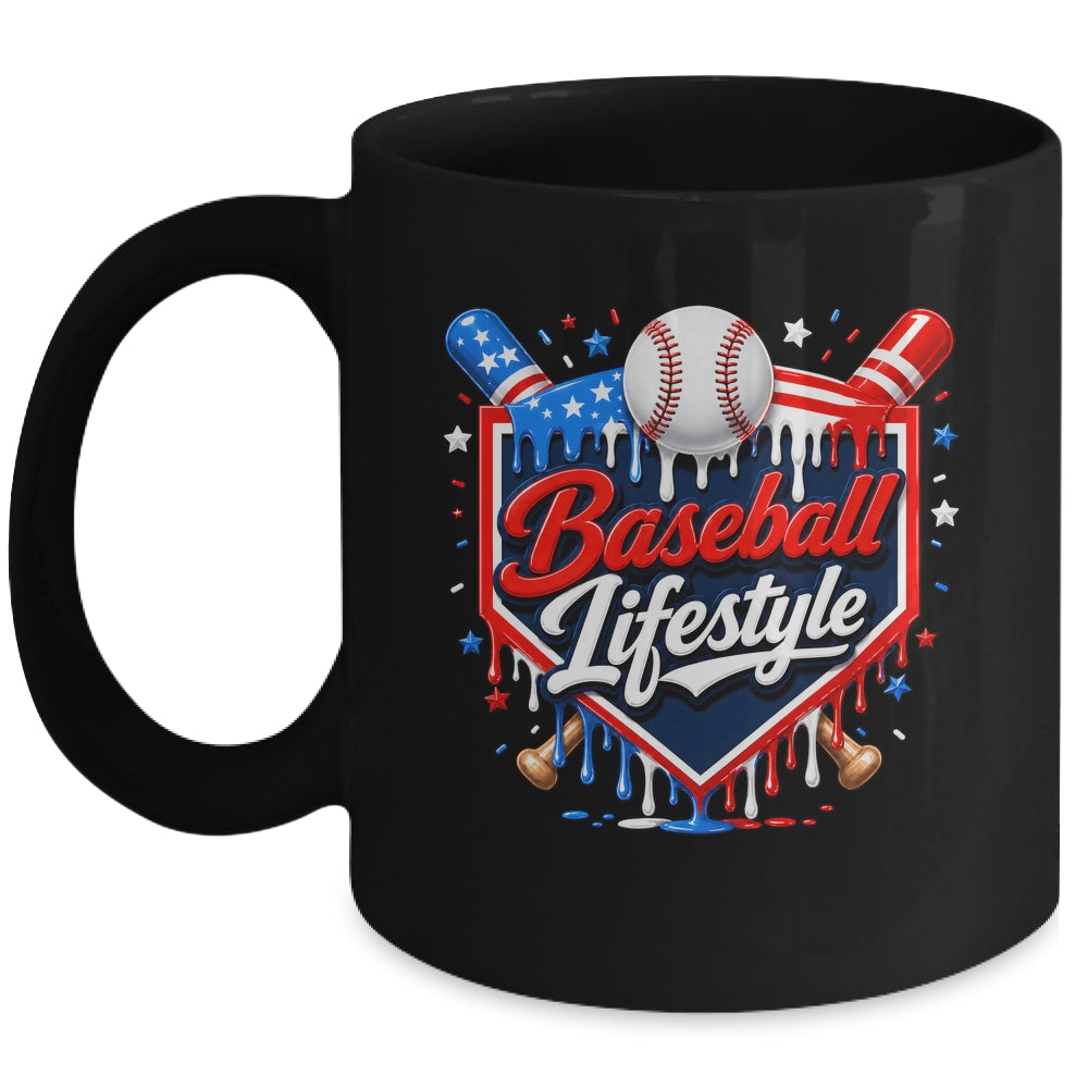 Baseball Life Style 4Th Of July Youth Drip Baseball Boy Kids Mug | teecentury