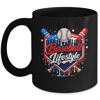 Baseball Life Style 4Th Of July Youth Drip Baseball Boy Kids Mug | teecentury