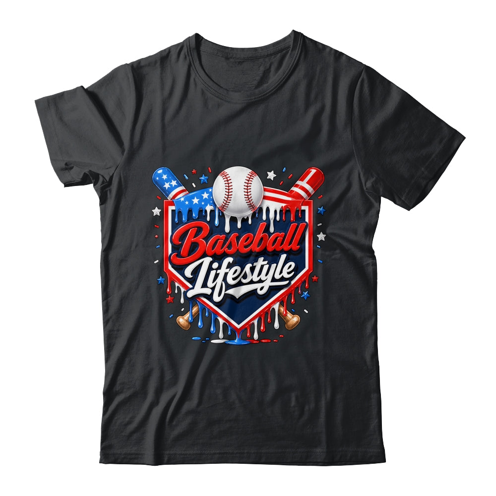 Baseball Life Style 4Th Of July Youth Drip Baseball Boy Kids Shirt & Tank Top | teecentury
