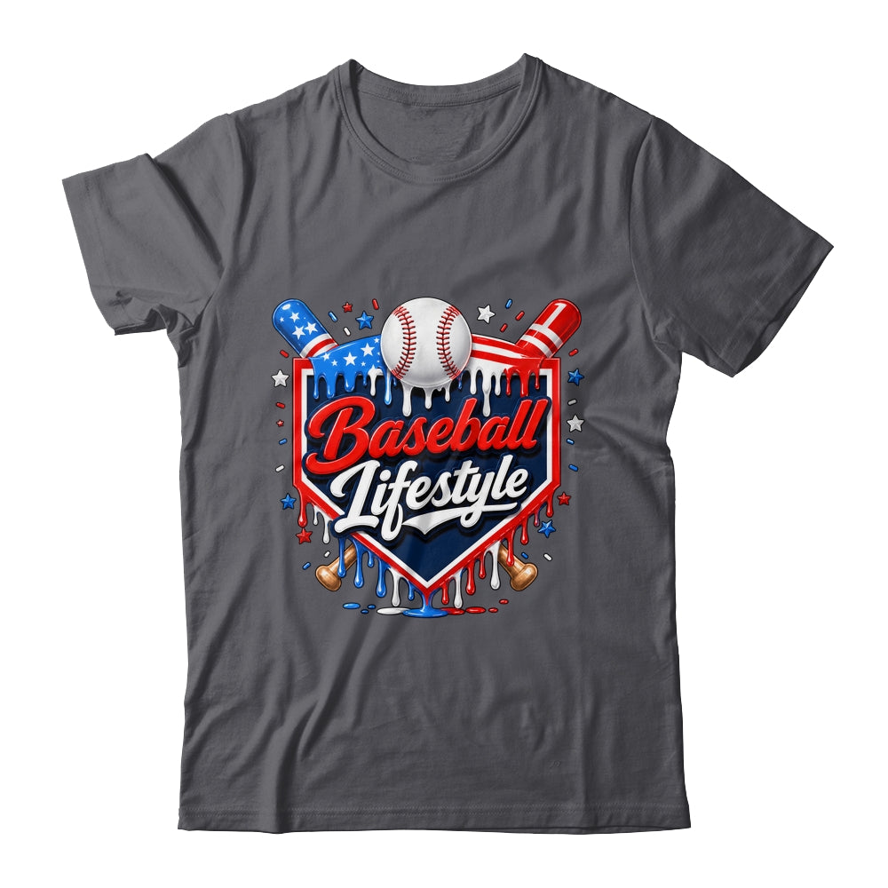 Baseball Life Style 4Th Of July Youth Drip Baseball Boy Kids Shirt & Tank Top | teecentury