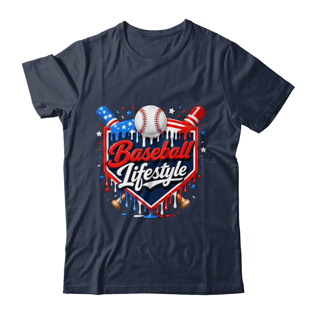 Baseball Life Style 4Th Of July Youth Drip Baseball Boy Kids Shirt & Tank Top | teecentury