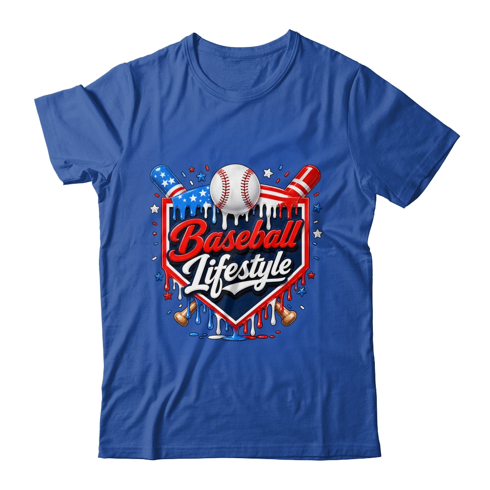 Baseball Life Style 4Th Of July Youth Drip Baseball Boy Kids Shirt & Tank Top | teecentury