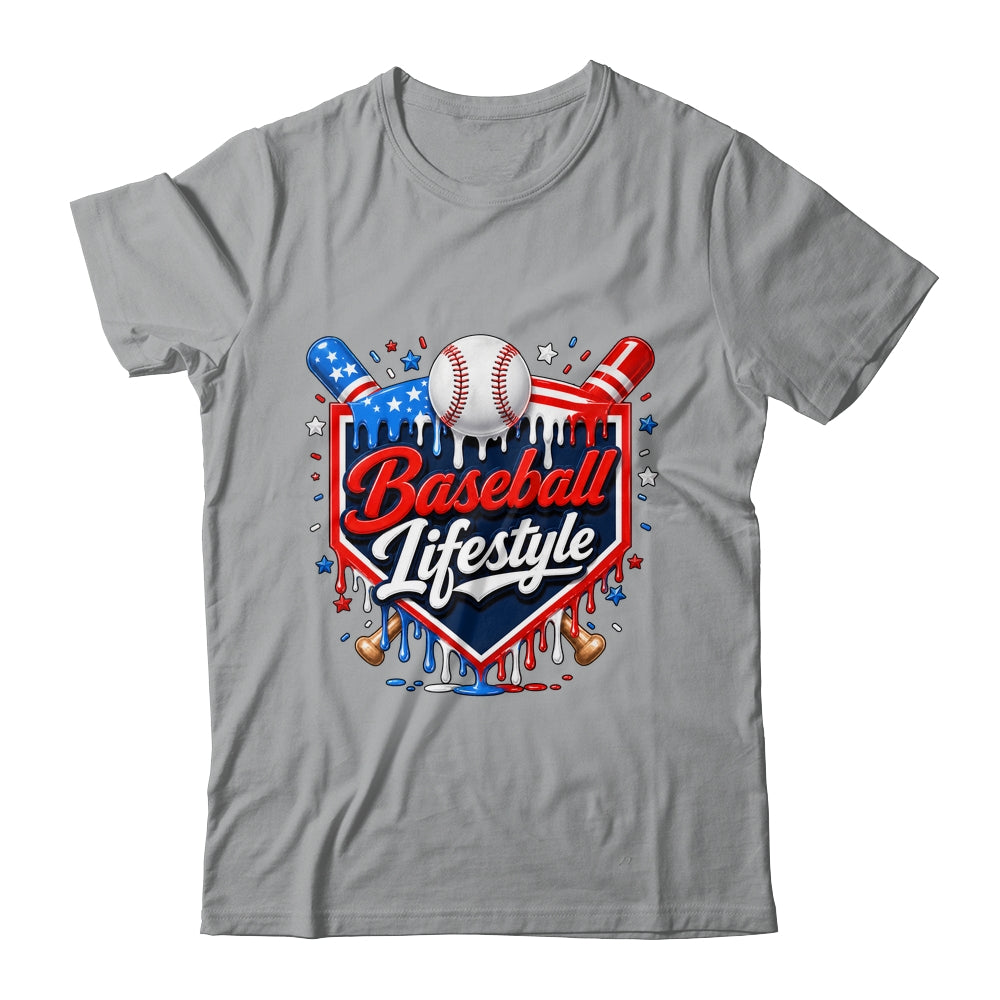Baseball Life Style 4Th Of July Youth Drip Baseball Boy Kids Shirt & Tank Top | teecentury