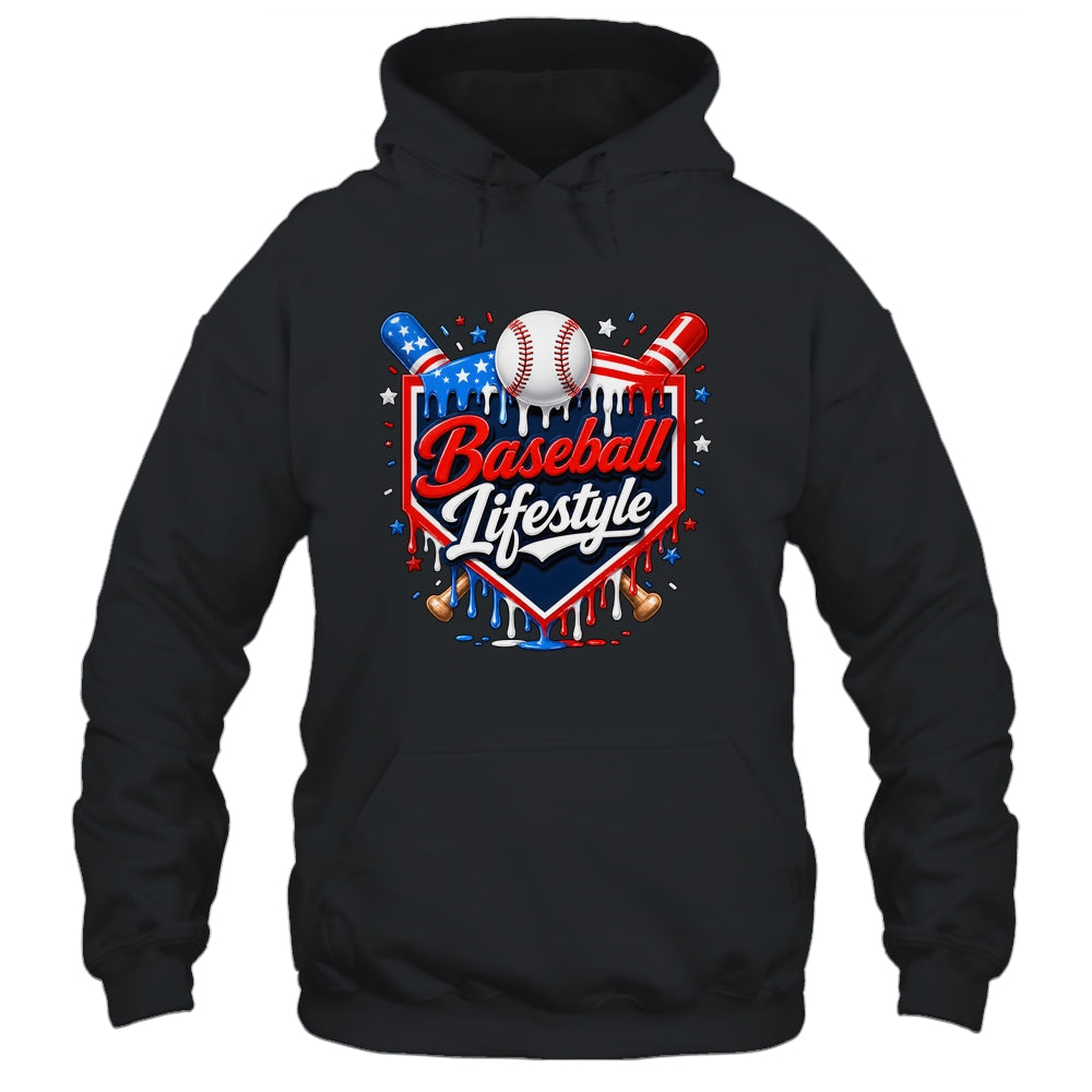 Baseball Life Style 4Th Of July Youth Drip Baseball Boy Kids Shirt & Tank Top | teecentury