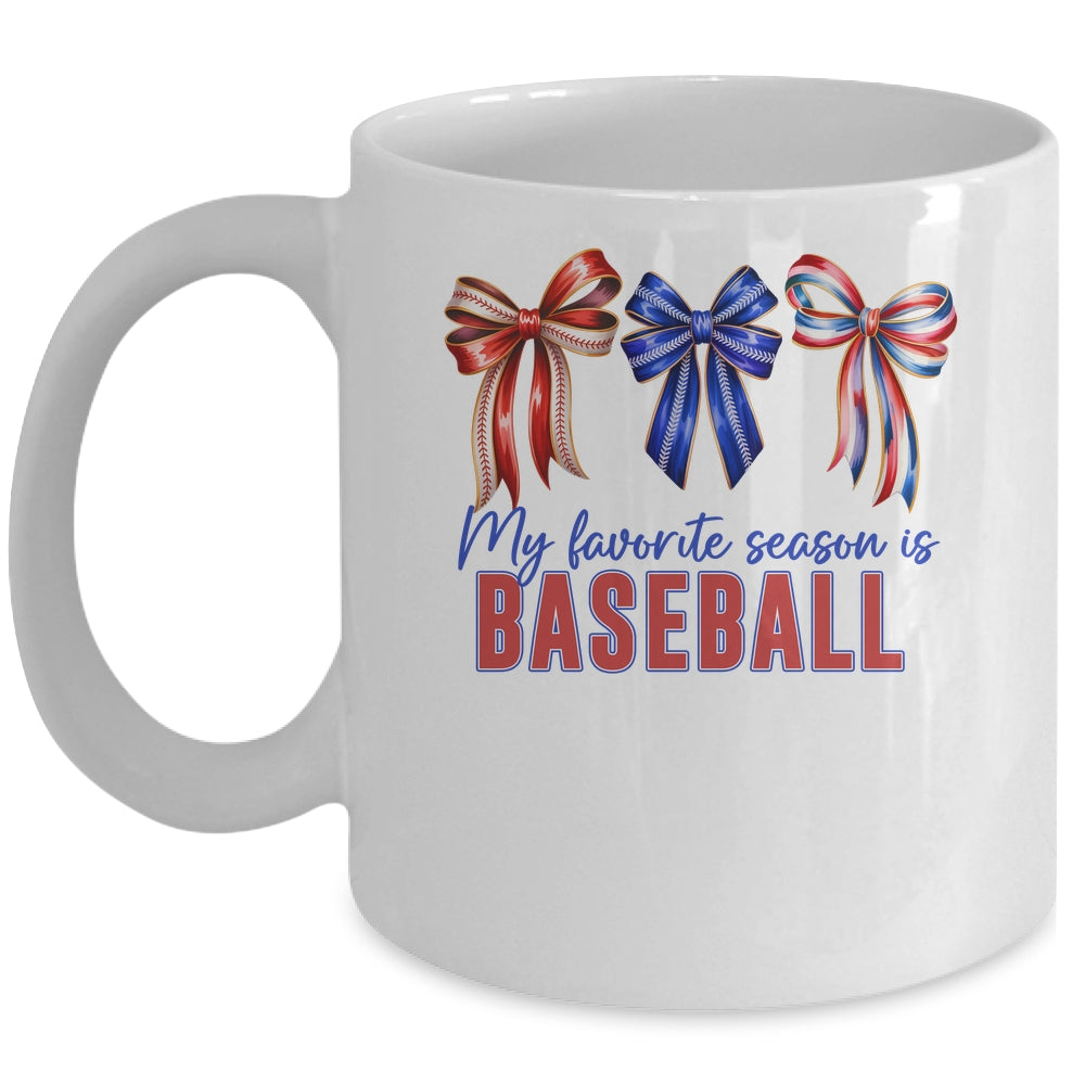 Baseball Mama Mom Baseball Is My Favorite Season Game Day Mug | teecentury