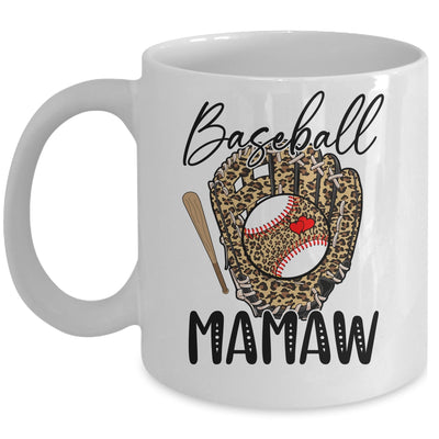 Baseball Mamaw Leopard Game Day Women Lover Mothers Day Mug | teecentury