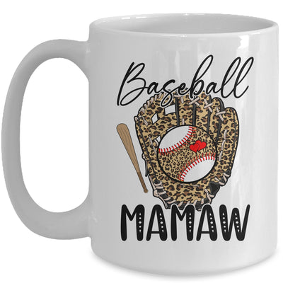 Baseball Mamaw Leopard Game Day Women Lover Mothers Day Mug | teecentury