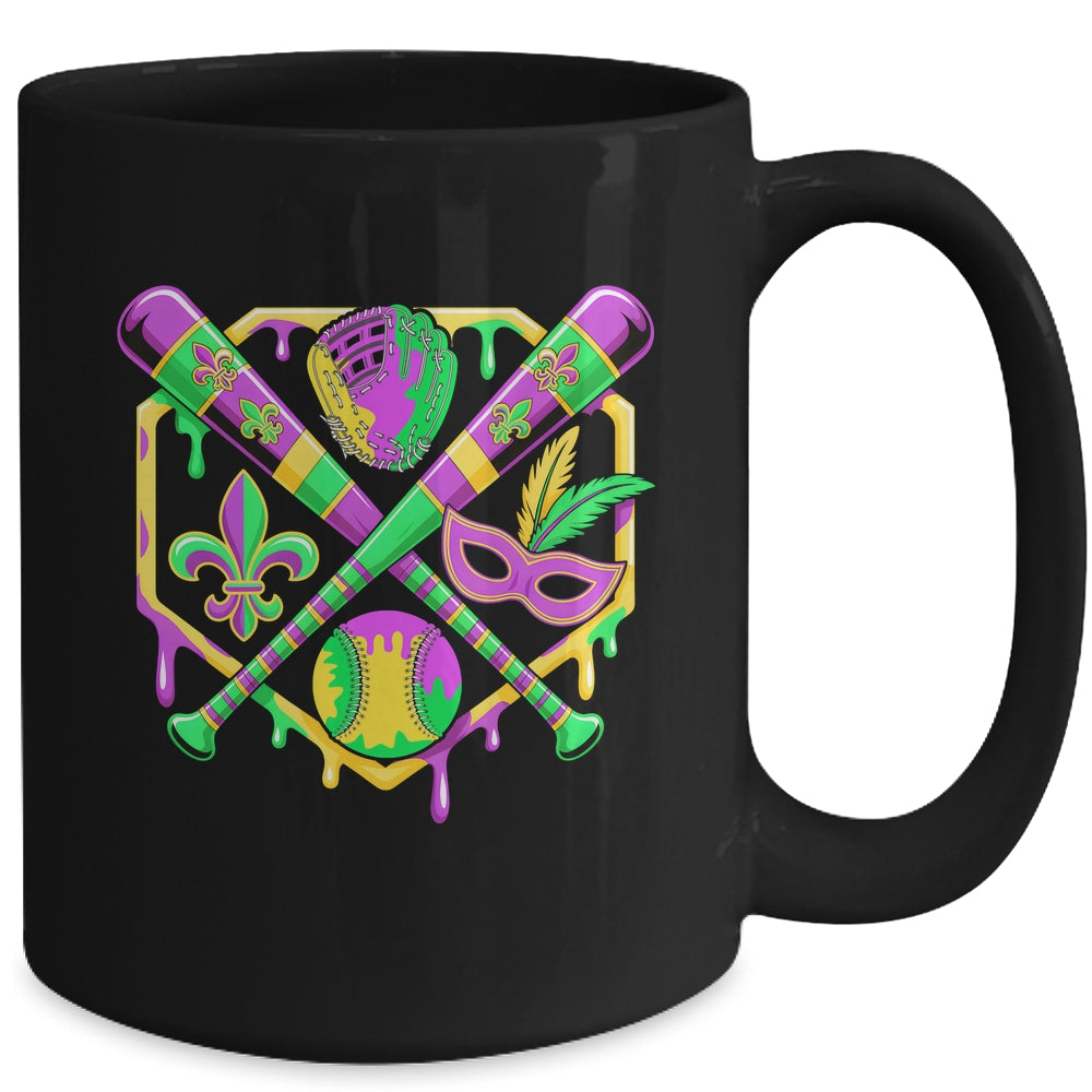 Baseball Mardi Gras Carnival Party Mask Ice Cream Drip Boys Mug | teecentury