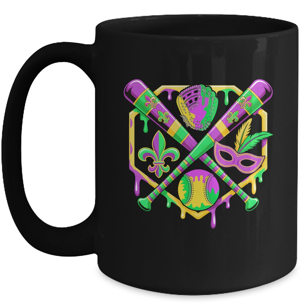 Baseball Mardi Gras Carnival Party Mask Ice Cream Drip Boys Mug | teecentury