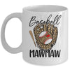 Baseball Mawmaw Leopard Game Day Women Lover Mothers Day Mug | teecentury