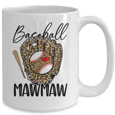 Baseball Mawmaw Leopard Game Day Women Lover Mothers Day Mug | teecentury