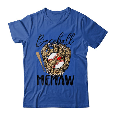 Baseball Memaw Leopard Game Day Women Lover Mothers Day Shirt & Tank Top | teecentury