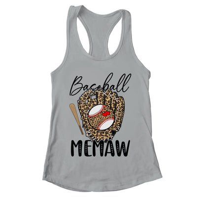 Baseball Memaw Leopard Game Day Women Lover Mothers Day Shirt & Tank Top | teecentury