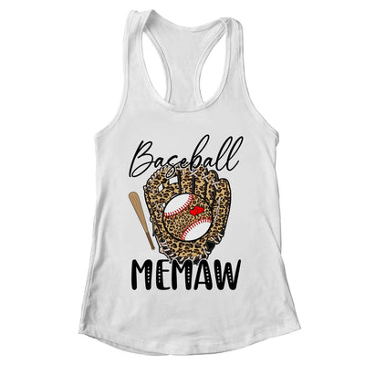 Baseball Memaw Leopard Game Day Women Lover Mothers Day Shirt & Tank Top | teecentury