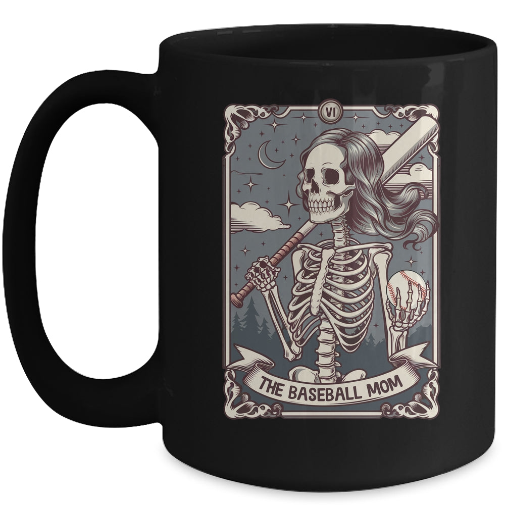 Baseball Mom Tarot Card Skeleton Baseball Mama Mothers Day Mug | teecentury